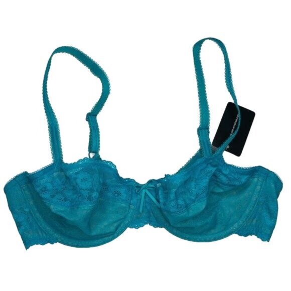 Wacoal Teal Insider Underwire Bra Elegant Comfort Mesh Lace Detail - Picture 2 of 5
